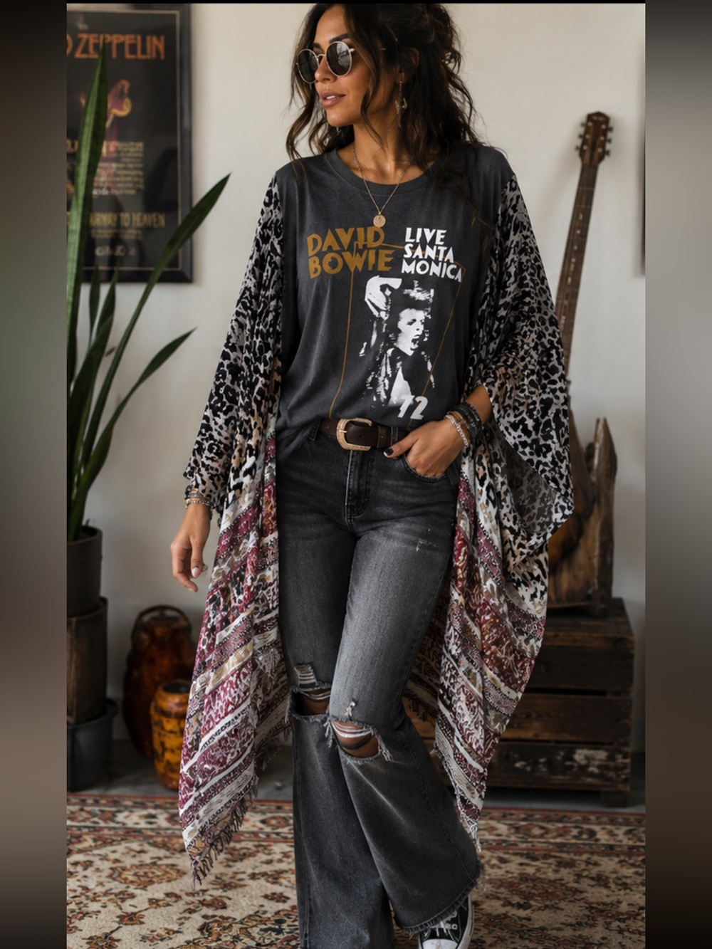 David Bowie Graphic Kimono Tee